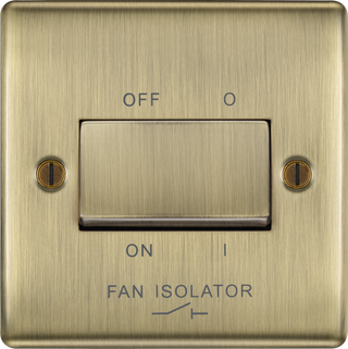 BG Nexus Antique Brass Fan Isolator Switch Triple Pole NAB15 by British General (BG-NAB15-1)