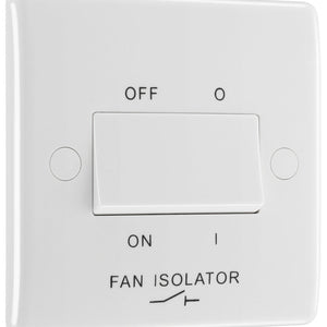 BG 815 Moulded Round Edge | White | 1 Gang 10AX 3 Pole Fan Isolator Switch by British General (BG-815)