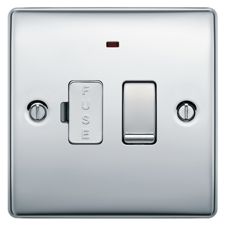 BG NPC52 Nexus Metal Polished Chrome 13A Neon Switched Fused Spur Unit by British General (BG-NPC52-Shopify-SA_1)