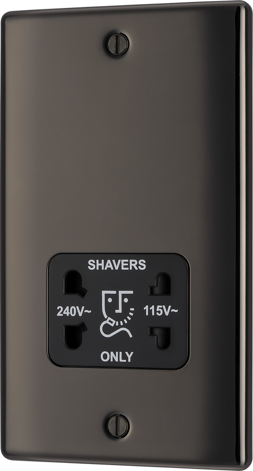  NBN20B Front - This dual voltage shaver socket from British General is suitable for use with 240V and 115V shavers and electric toothbrushes.