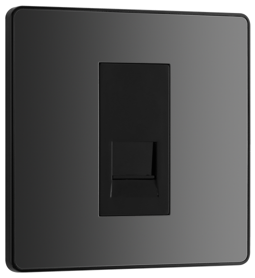 PCDBCBTM1B Front - This Evolve Black Chrome master telephone socket from British General uses a screw terminal connection, and should be used where your telephone line enters your property.