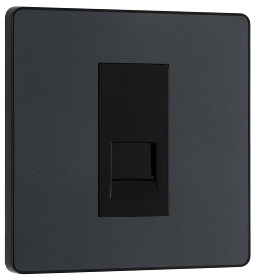 PCDMGBTM1B Front - This Evolve Matt Grey master telephone socket from British General uses a screw terminal connection, and should be used where your telephone line enters your property.