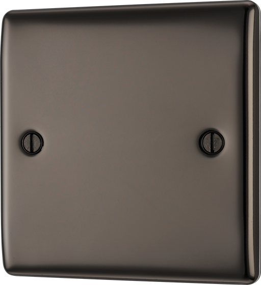 NBN94 Front - This premium black nickel finish single blank plate from British General is ideal for covering unused electrical connections and has a sleek and slim profile, with softly rounded edges to add a touch of luxury to your decor.