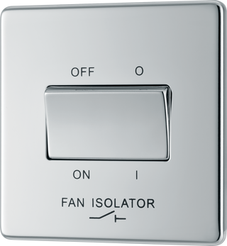 BG Electrical FPC15 Nexus Screwless Flat-Plate Fan Isolator Switch 3 Pole Polished Chrome 10A by British General (BG-FPC15-Shopify-SA_1)