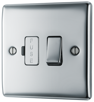 BG NPC50 Nexus Metal Polished Chrome 13A Switched Fused Spur Unit by British General (BG-NPC50-Shopify-SA_1)