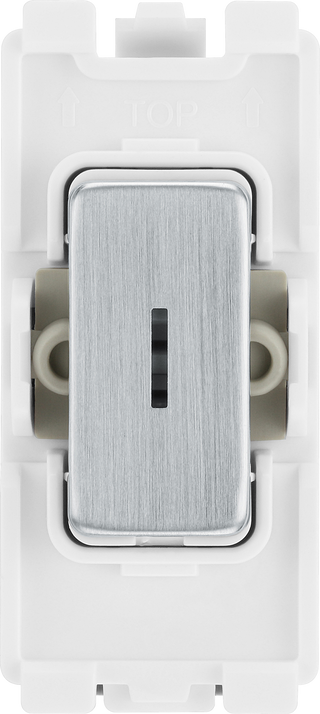BG RBS12KY Nexus Grid Brushed Steel 20AX 2 Way 1 Pole Key Switch Module by British General (BG-RBS12KY-Shopify-SA_1)
