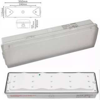 Emco EMLEDXBM 3hrs Non Maintained LED Emergency Bulkhead Fire Exit Light Fitting by Emco Group (Emco-EMLEDXBM)