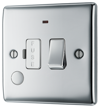 BG NPC53 Nexus Metal Polished Chrome 13A Flex Output Neon Switched Fused Spur Unit by British General (BG-NPC53-Shopify-SA_1)