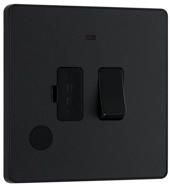 BG Evolve PCDMB52B Matt Black 13A Flex Neon Spur Unit-Black Insert by British General (BG-PCDMB52B-Shopify-SA_1)