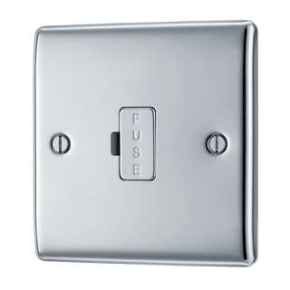 BG NPC54 Nexus Metal Polished Chrome 13A Unswitched Fused Spur Unit by British General (BG-NPC54-Shopify-SA_1)