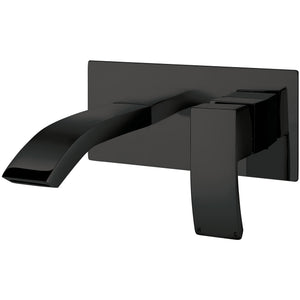 Scudo Descent matt black wall mounted basin mixer tap