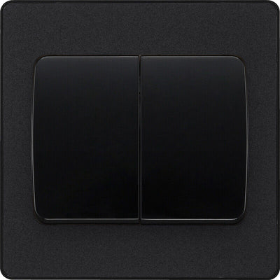 BG Evolve Matt Black Screwless Switches & Sockets Black Inserts Full Range