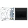 BG Evolve Matt Black 2G Wide Rocker Light Switch PCDMB42WB with 35mm Steel Back Box by British General