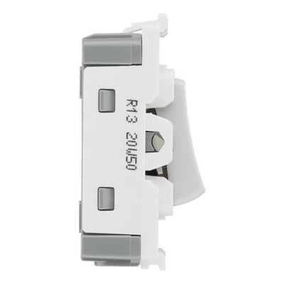 BG R13 Nexus Grid White 20A 20AX Intermediate Switch Module by British General