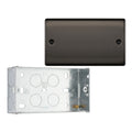 BG Nexus Black Nickle Double Blanking Plate NBN95 with 35mm Steel Back Box