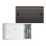 BG Nexus Black Nickle Double Blanking Plate NBN95 with 35mm Steel Back Box