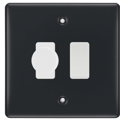 BG Part M 2 Gang Switch 1x Intelligent Dual Mode Dimmer 1x 2 Way Custom Grid