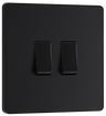 BG Evolve PCDMB42B Matt Black 2 Gang 20A 16AX 2 Way Switch-Black Insert by British General (BG-PCDMB42B-Shopify-SA_1)