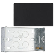 BG Evolve Matt Black Double Blank Plate PCDMB95B with 35mm Steel Back Box