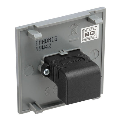 BG Nexus Brushed Steel HDMI Socket Grey Insert