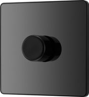 BG PCDBC81B Black Chrome Evolve 1 Gang 200W Intelligent Trailing Edge Dimmer Switch - Black Insert by British General (BG-PCDBC81B-Shopify-SA_1)