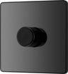 BG PCDBC81B Black Chrome Evolve 1 Gang 200W Intelligent Trailing Edge Dimmer Switch - Black Insert by British General (BG-PCDBC81B-Shopify-SA_1)