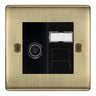 BG Nexus Antique Brass TV Aerial & RJ45 CAT6 Data Socket - Black Insert by British General