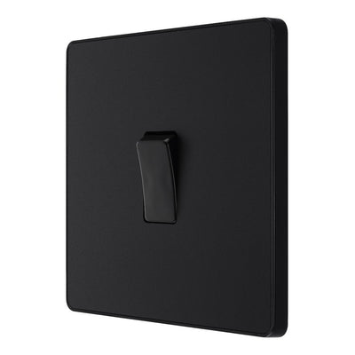 BG Evolve Matt Black 1 Gang 20A 16AX Intermediate Light Switch PCDMB13B with 35mm Steel Back Box