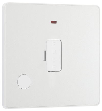 BG PCDCL54W Pearlescent White Evolve 13A Flex Outlet Neon Unswitched Fused Spur Unit - White Insert
