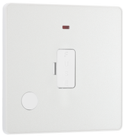 BG PCDCL54W Pearlescent White Evolve 13A Flex Outlet Neon Unswitched Fused Spur Unit - White Insert by British General (BG-PCDCL54W-Shopify-SA_1)