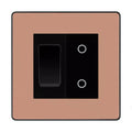 BG Evolve Polished Copper 2 Gang Custom Switch 1x 2 Way 1x Master Touch Dimmer