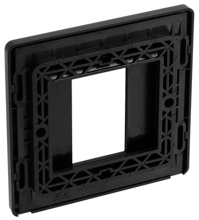 BG Evolve PCDMGEMS1B Matt Grey 1 Euro Module Front Plate - Black Insert