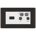 BG Screwless Black Nickel 4G Faceplate with HDMI + TV/FM/SAT Module - White
