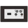 BG Screwless Black Nickel 4G Faceplate with HDMI + TV/FM/SAT Module - White by British General (BG-FBNEMR4-HDMI-TVFM2W)