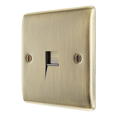 BG Nexus Antique Brass Single Master Telephone Socket NABBTM1 with 35mm Steel Back Box