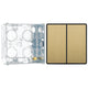 BG Evolve Satin Brass 2 Way Double Edge to Edge Rocker Switch PCDSB42EB with 35mm Steel Back Box