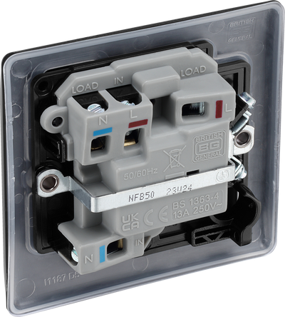 BG NFB50 Nexus Metal Matt Black 13A Switched Fused Spur Unit