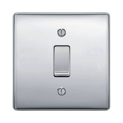 BG Nexus Metal Polished Chrome 20A Double Pole Switch NPC30 by British General (Nexus-PC-20A-DP-Custom-Switch)