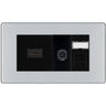 BG Screwless Polished Chrome Media Wall Plate TV Aerial, HDMI & CAT6 Outlet – Black Insert by British General