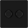BG FFB82-01 2 Gang 2 Way 200w Dimmer Matt Black