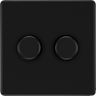 BG FFB82-01 2 Gang 2 Way 200w Dimmer Matt Black by British General (BG-FFB82-1)