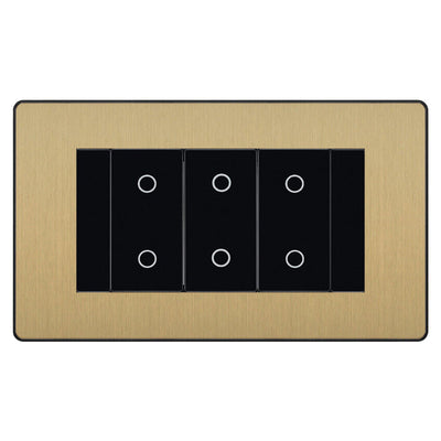 BG Evolve Satin Brass Screwless Triple Master Touch Dimmer Switch PCDSBTDM3B by British General (BG-PCDSBTDM3B)