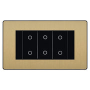 BG Evolve Satin Brass Screwless Triple Master Touch Dimmer Switch PCDSBTDM3B by British General (BG-PCDSBTDM3B)