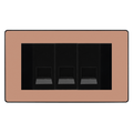 BG Evolve Polished Copper 3 Gang Secondary Telephone Socket, Screw Terminal - Black Insert