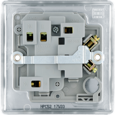 BG NPC52 Nexus Metal Polished Chrome 13A Neon Switched Fused Spur Unit