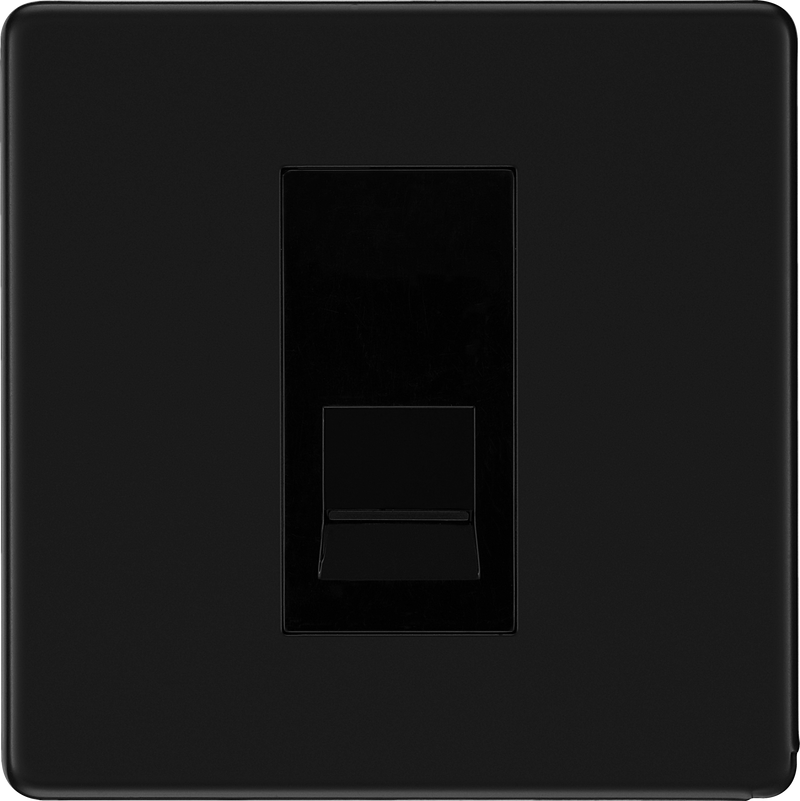 BG Nexus Flatplate Screwless Matt Black Master Telephone Socket FFBBTM1
