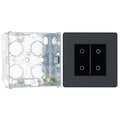 BG Evolve Matt Grey Double Master Touch Dimmer Switch PCDMGTDM2B with 35mm Steel Back Box