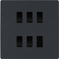 BG Evolve Matt Grey 5 Gang Intermediate Custom Grid Light Switch with Back Box Included