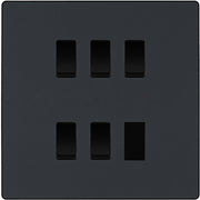 BG Evolve Matt Grey 5 Gang Intermediate Custom Grid Light Switch with Back Box Included by British General (BG-Evolve-MG-5G-CUSTOM-5x INT SWITCH)