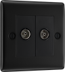 BG NFB66 Nexus Metal Diplex TV/FM Socket - Black Insert -Matt Black by British General (BG-NFB66-SA_1)